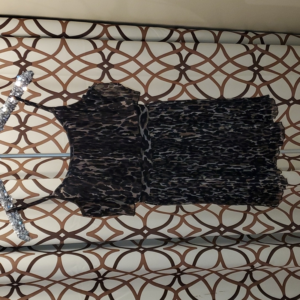 Guess Cheetah print scrappy dress